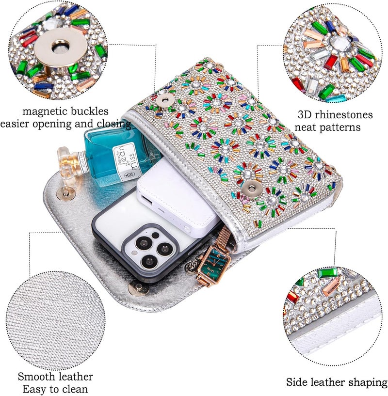 BBTT.ful Shoulder Bags Crossbody Bag Purses Handbags Crystals Rhinestone Evening Bag for Women Clutch Purse with Chain - Image 5